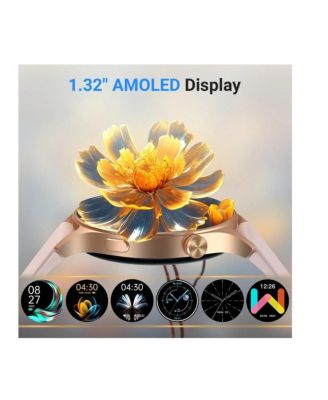Smart Watch For Women,1.3" AMOLED Touchscreen Fitness Tracker, Make/Answer Calls, Heart Rate SpO2 Monitor, IP68 Waterproof