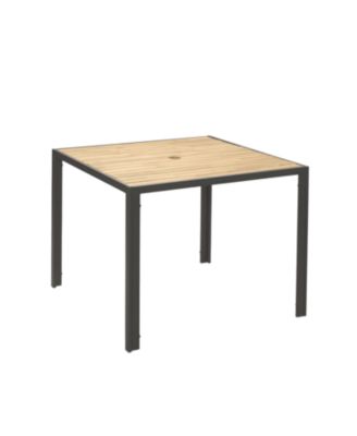 All Weather 5-Piece Patio Dining Set Acacia Table Light Gray