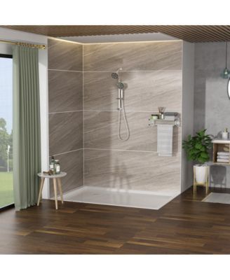 Multi Function Dual Shower Head - Shower System with 4.7" Rain Showerhead, 7-Function Hand Shower, Adjustable Slide Bar,Chrome