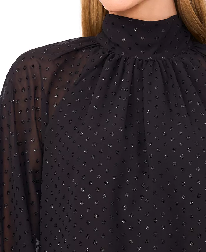 Women's Long-Sleeve Bow Neck Raglan Blouse - thumbnail 2