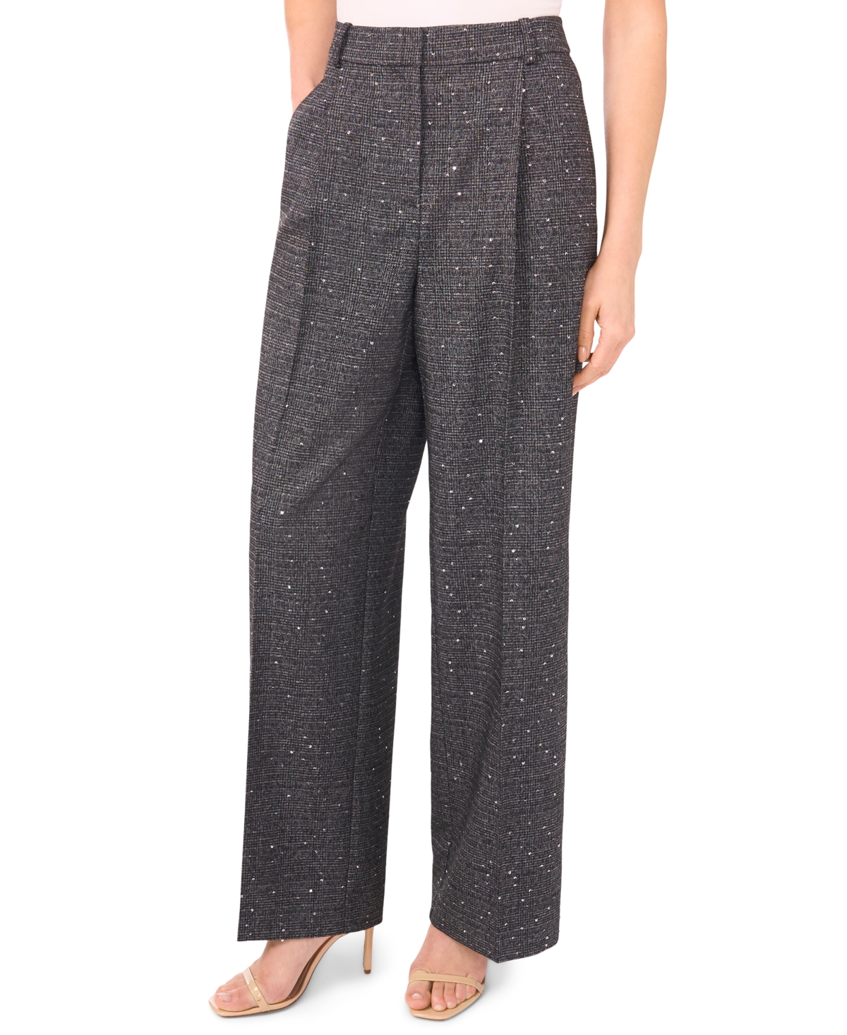 Cece Women's Mid Rise Wide Leg Trousers In Multi