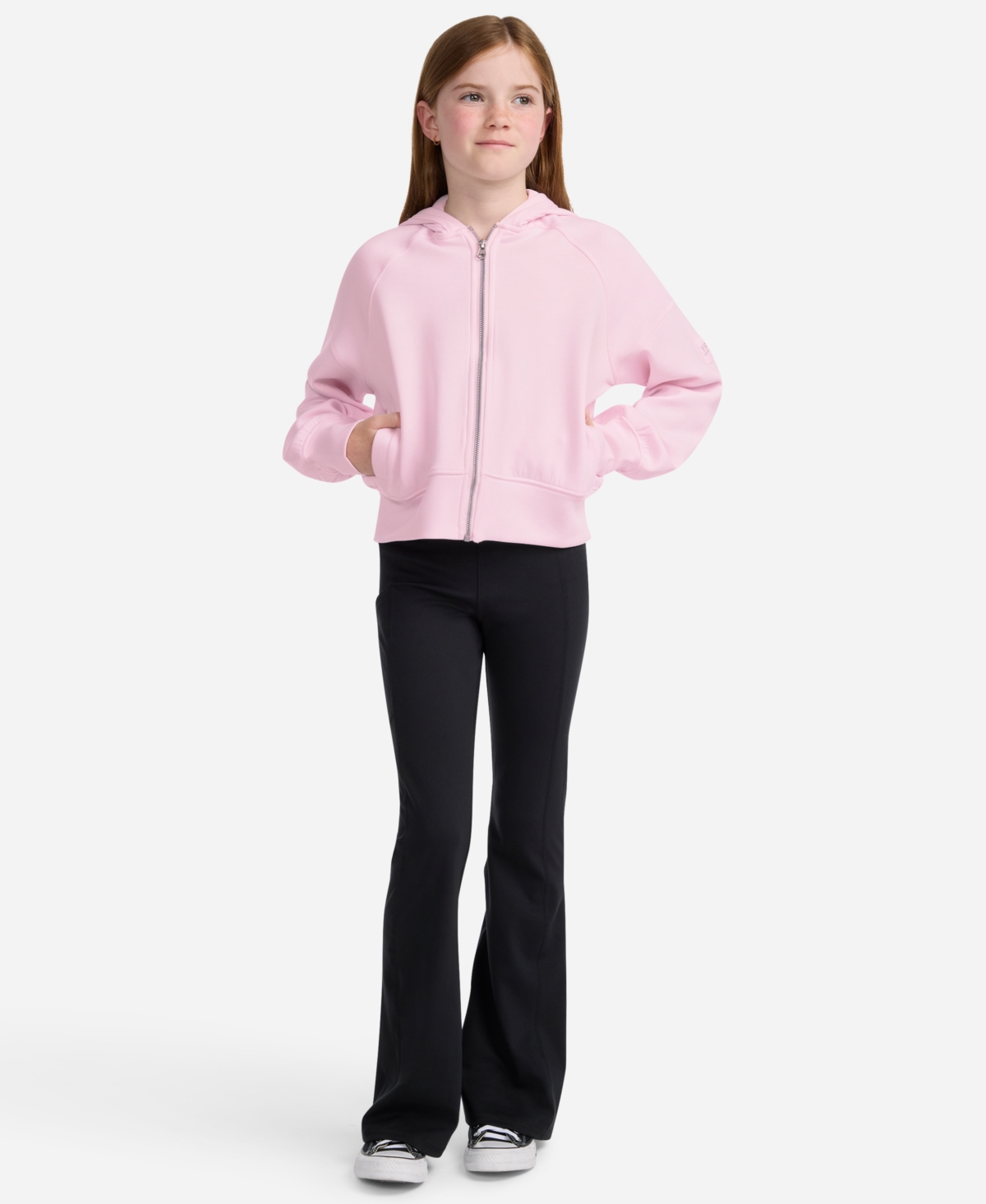 Abercrombie Girls Ypb Neoknit Full-zip Hoodie In Pink