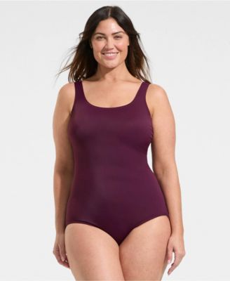 Women's Plus size Tugless Low Leg One Piece Swimsuit