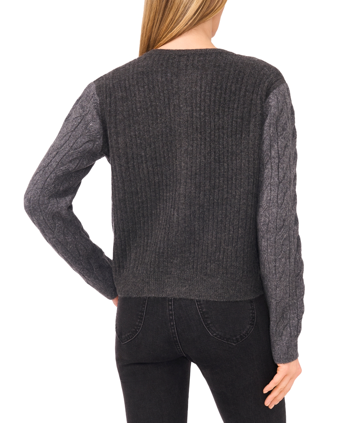 CeCe Women's Tie-Front Cardigan Long Sleeves Sweater