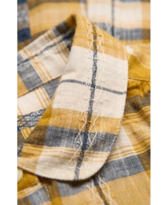 Women's Peter Pan Collar Checked Blouse