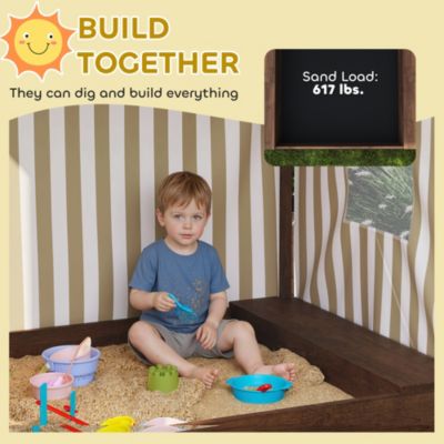Kids Wooden box with Canopy Fully Cove, 56" x 40" x 52",