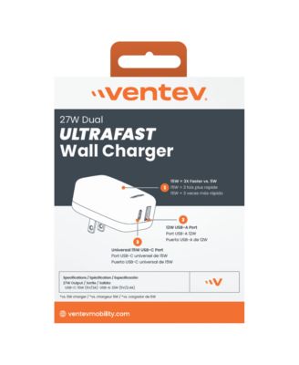 27W ULTRAFAST USB C and USB A Dual Universal Wall Charger
