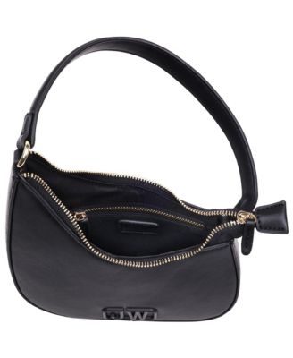 Smooth PU Shoulder Bag with Tonal 3D Logo