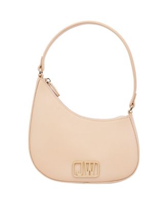 Smooth PU Shoulder Bag with Tonal 3D Logo