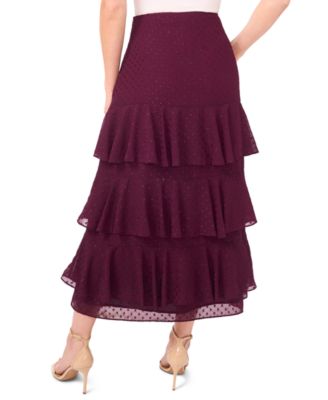 Women’s Tiered Ruffle Flounce Midi Skirt