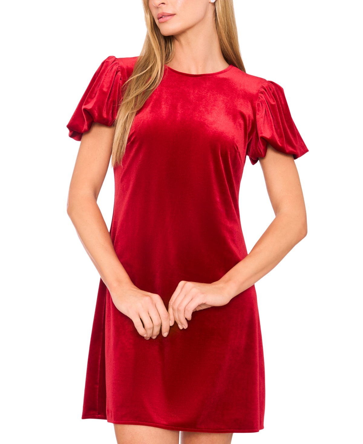 Cece Women's Velvet Bubble-sleeve Mini Dress In Multi