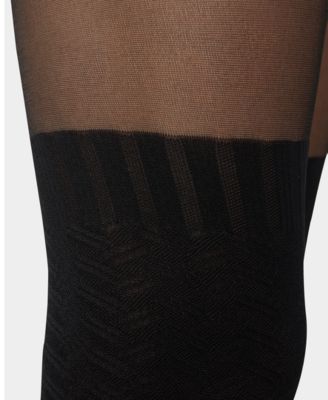 Women's Faux Textured Knee Sock Tights U24620