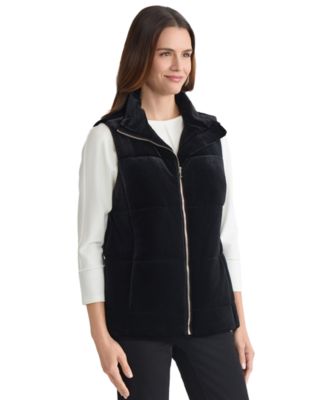 Petite Quilted Sleeveless Vest Jacket