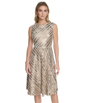 Women's Sequin Sleeveless Midi Dress