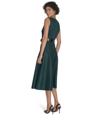 Women's Belted Midi Dress