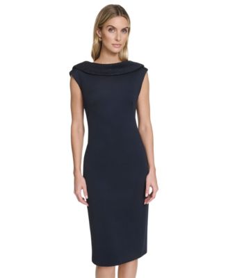 Women's Beaded Sheath Midi Dress