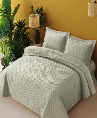 Brisbane Microfiber Solid Oversized Quilt Set, Queen
