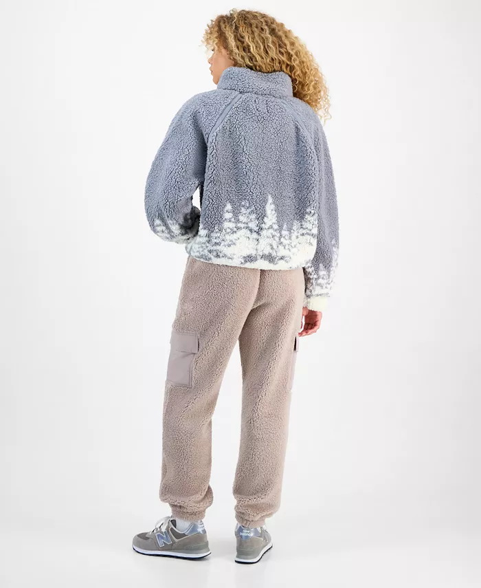 Juniors' Sherpa Cargo Jogger Pants - thumbnail 6