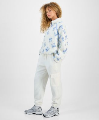 Juniors' Sherpa Cargo Jogger Pants