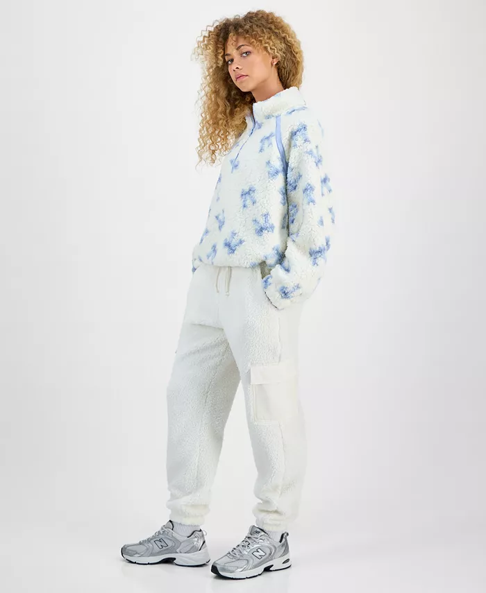 Juniors' Sherpa Cargo Jogger Pants - thumbnail 10