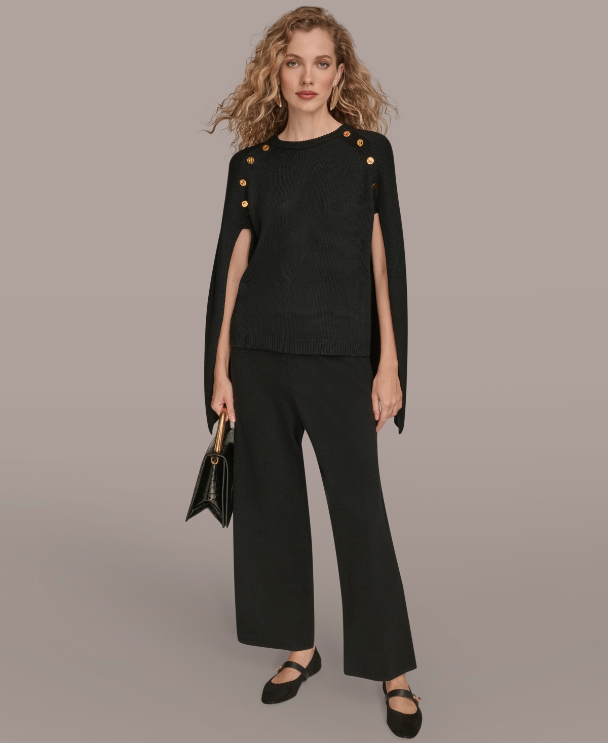 Donna Karan New York Cape Sweater In Black