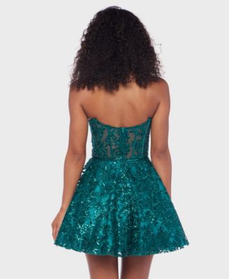 Juniors' Scoop Neck Strapless Bustier Dress