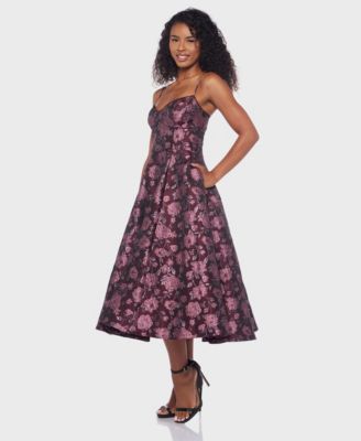 Juniors' Jacquard Midi Dress