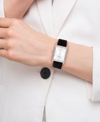 Men's Elliot Black Leather Strap Watch, 32 x 36mm