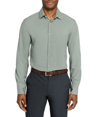 Men's Solid Performance Stretch Cooling Comfort Dress Shirt