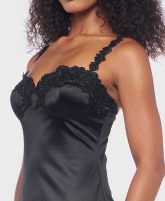 Juniors' Embroidered Lace Spaghetti Strap Midi Dress