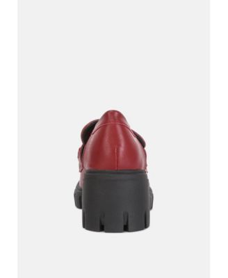 Evangeline Womens chunky platform loafers