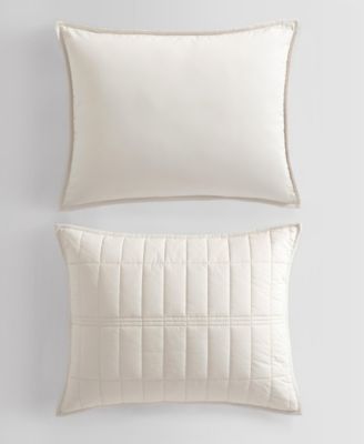 Calvin Klein Washed Percale Solid Cotton 3-Pc. Quilt Set, King