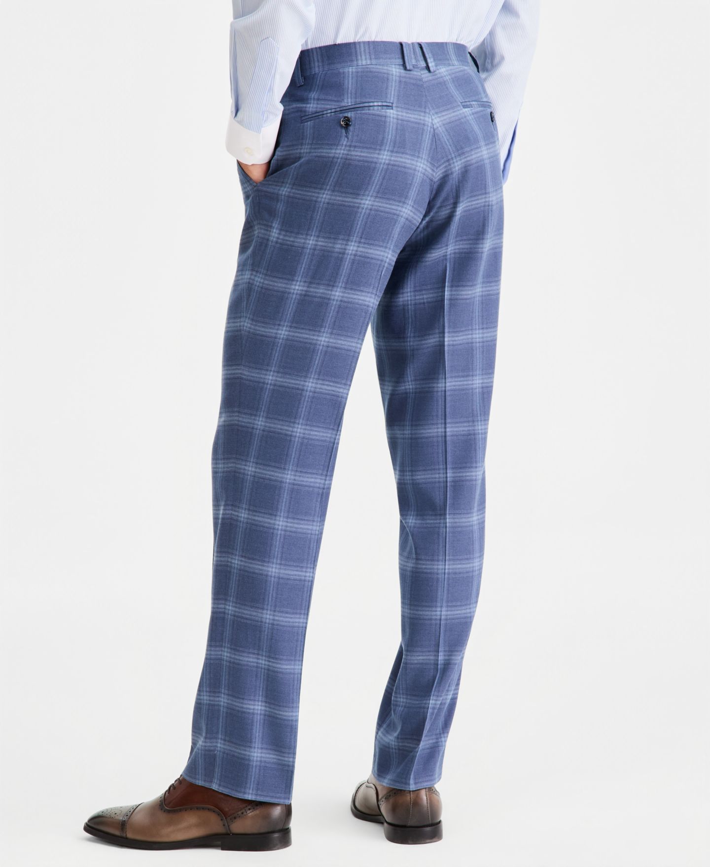 Мужские брюки Tayion Collection Classic-Fit Navy Windowpane Suit Separates, цвет: Тёмно-синий — фото 2