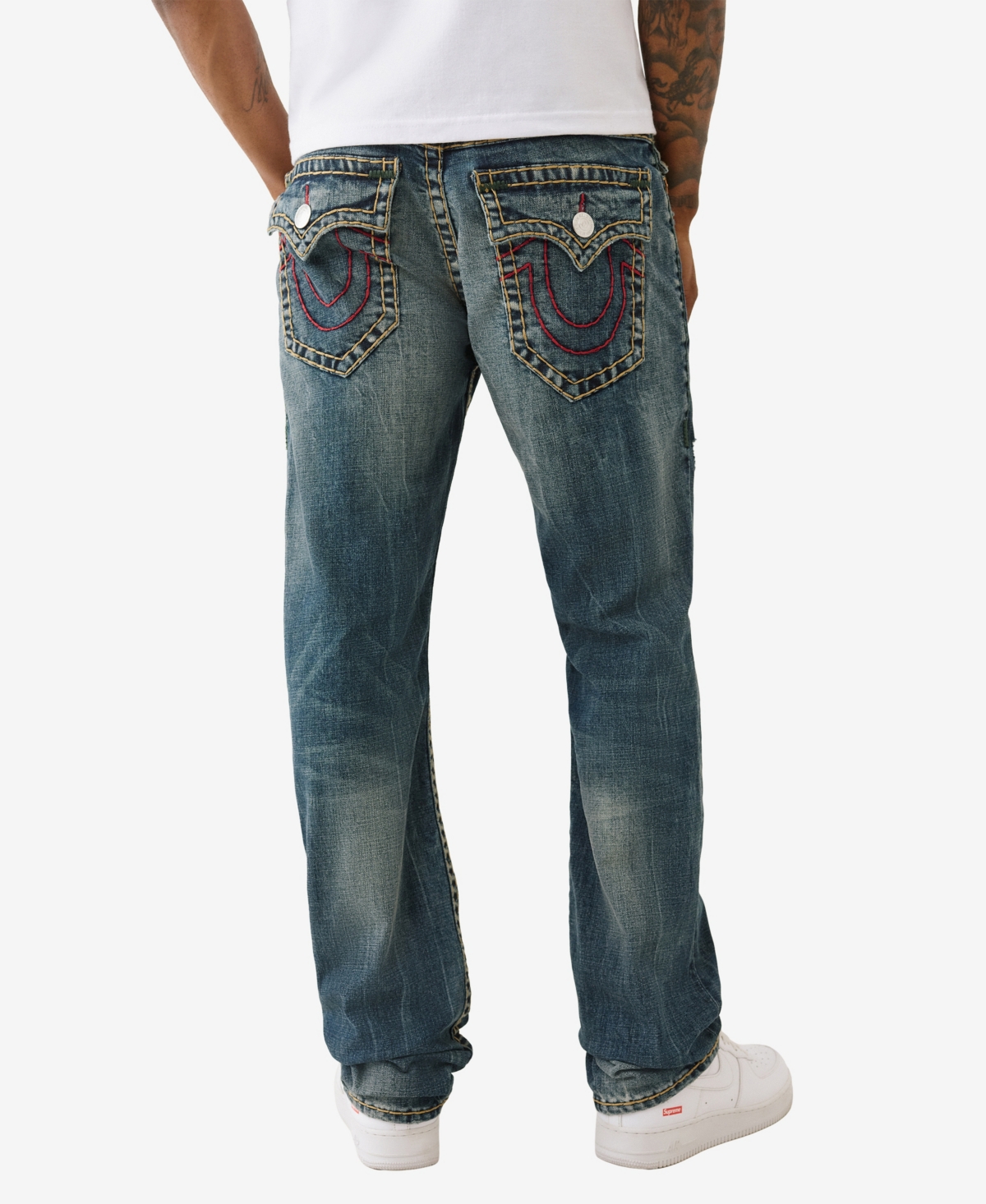 True Religion Men's Ricky Super T Flap Straight Jeans