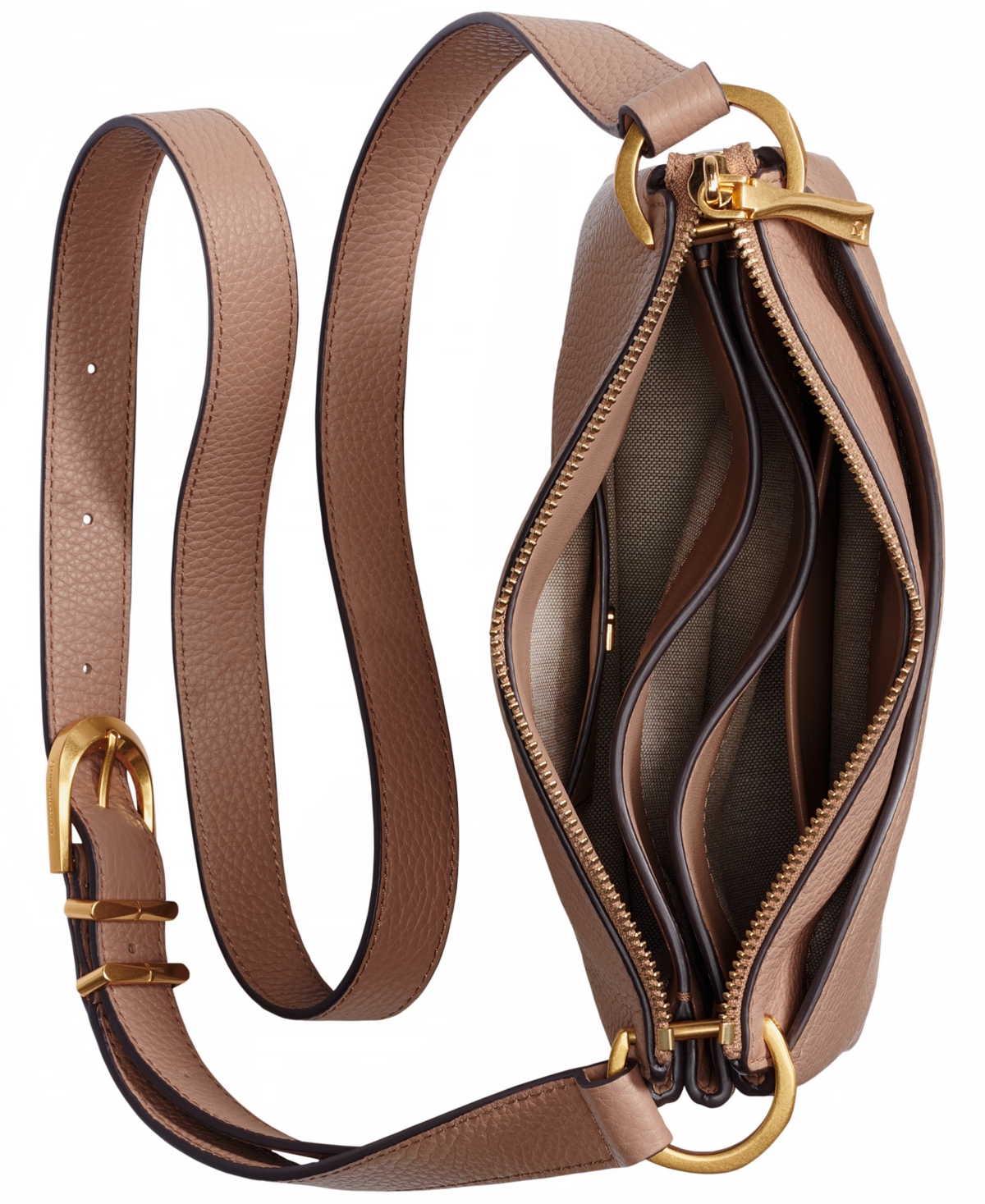 Donna Karan Glenwood Zippered Leather Crossbody With Tassel Detail In Brown