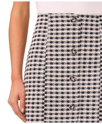 Women's Button-Front Knit Mini Skirt