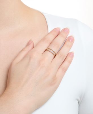 2-Piece Cubic Zirconia Stackable Ring Set (0.48 ct. t.w.) in Gold Over Sterling Silver