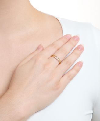 2-Piece Cubic Zirconia Stackable Ring Set (0.17 ct. t.w.) in Gold over Sterling Silver