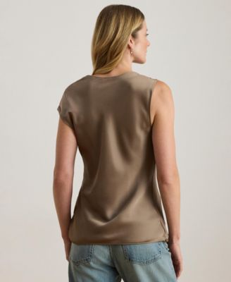 Women's Charmeuse Asymmetrical Blouse
