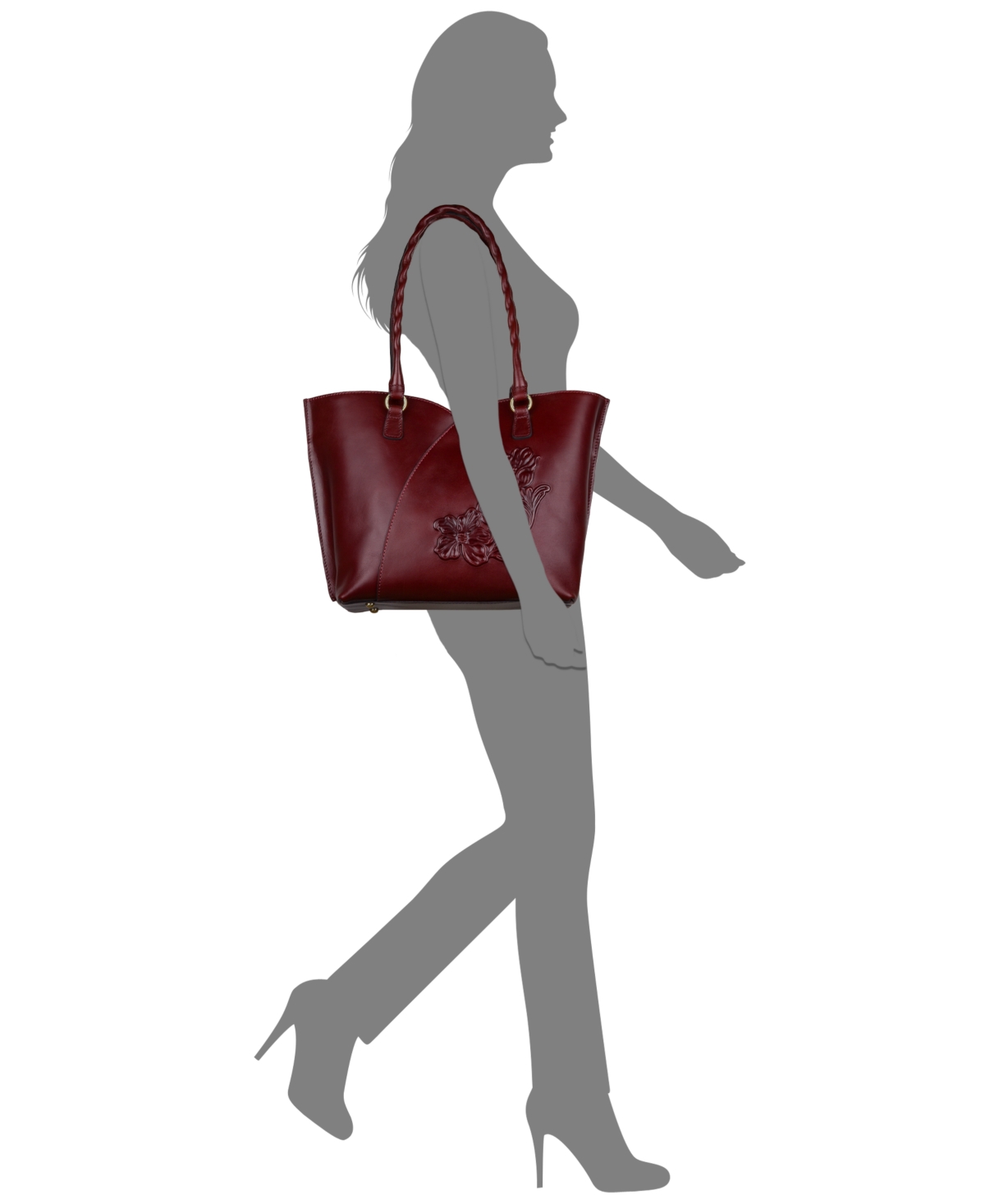 Patricia Nash Marion Large Tote Handbag In Burgundy