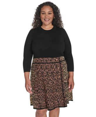 Plus Size Twofer A-Line Short Dress