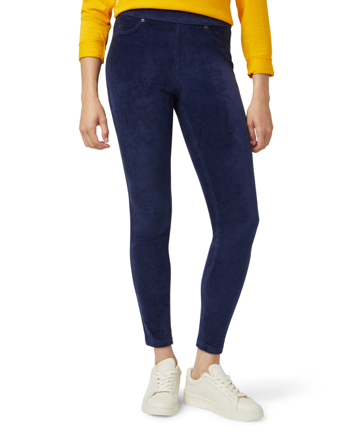 Hue Women's Straight Up Cool Classic Corduroy Leggings In White