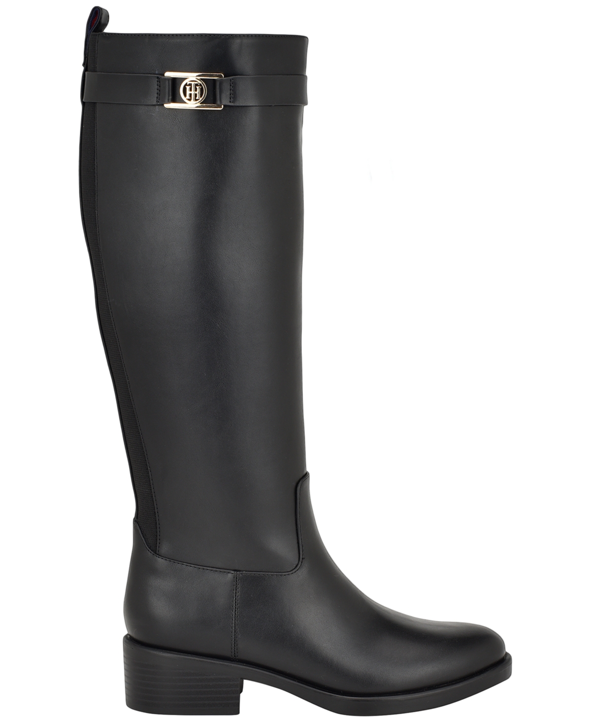 Tommy Hilfiger Womens Iviann Tall Riding Boots Regular Wide Calf In Black