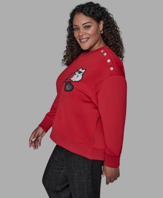 Plus Size Patches Sweatshirt