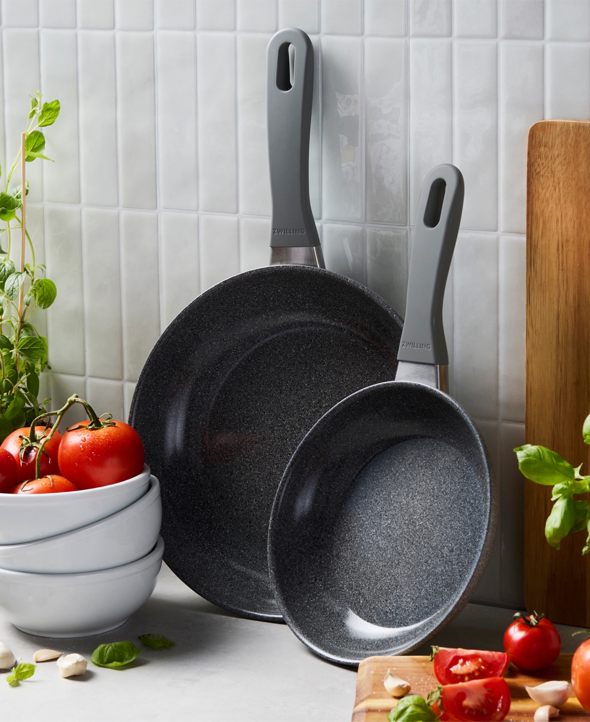 Zwilling Parma Plus Ceramic 2-pc. Fry Pan Set In Gray