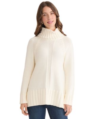 Jones New York - Women's Raglan Sleeve Funnel Neck Sweater