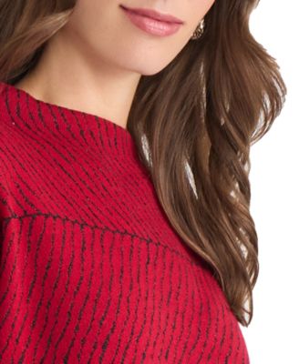 Women's Lurex Mock Neck Sweater