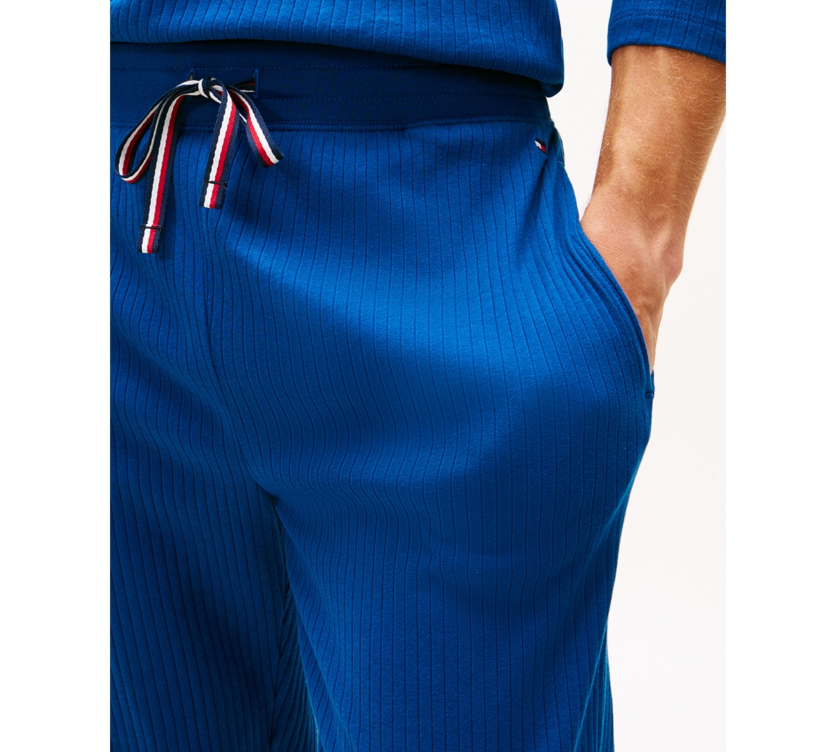 Tommy Hilfiger Men's Ribbed Jogger Pajama Pants In Blue