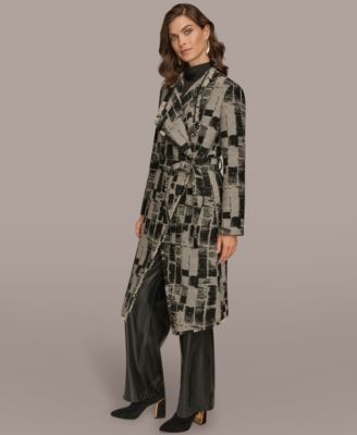 Women's Collared Self Belt Coat