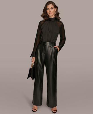 Women's Pleated Straight Pants